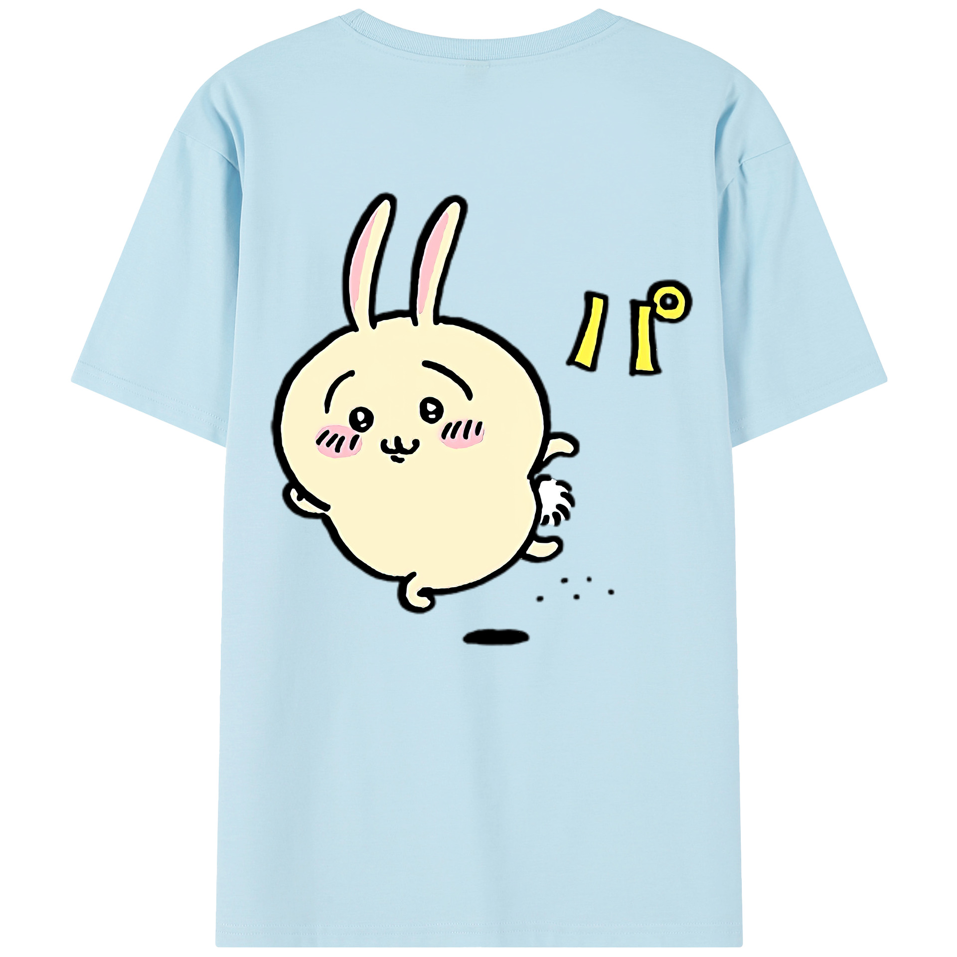 （画像用） ちいかわ うさぎ Chii-kawa usagi 綿100％半袖Tシャツ（背面プリント）
